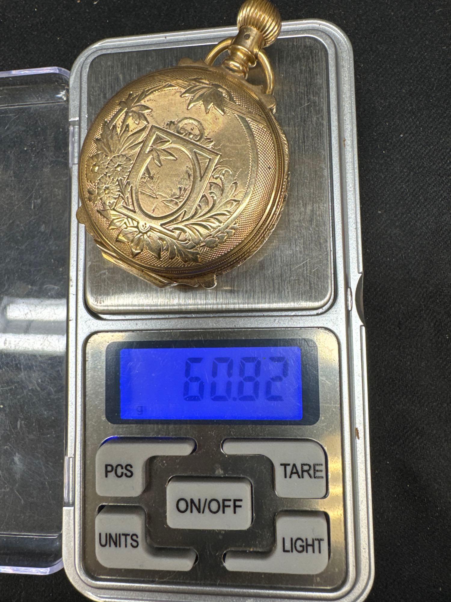14kt Gold Elgin Pocket Watch 60.82 Grams