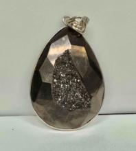 Unique 925 Sterling Silver Geode style Pendant