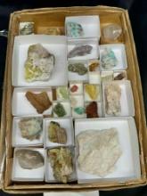 Flat of Assorted Mineral Specimens