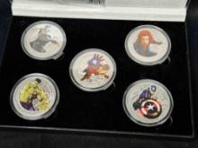 Silver Plated Marcel Comics Coins Iron Man Thor Hulk more