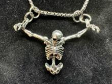Unique Hanging Skeleton in Shackles Necklace