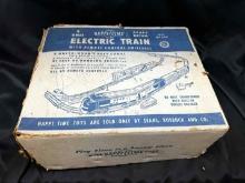 Vintage 1950s Happi Time Electric Model Train No. 09643 made by Marx in original box Santa Fe Engine