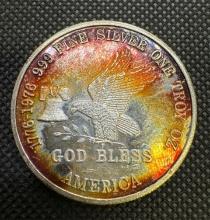 1 Troy Oz .999 Fine Silver American Eagle Bullion Toned Coin