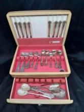 Silver Plated Flatware with Box. 1847 Rogers Brothers, Italy, England more