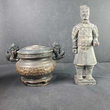 Asian terracotta warrior statue Asian metal lamp base