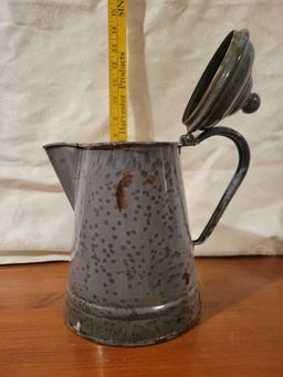 Vintage Graniteware Coffee Pot Enamel