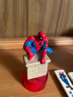 Spider-Man Pencil Sharpener, Bozo The Clown Untensils, McDonalds Mug, Batman Glasses and Pug Mug