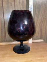 Vtg Purple Amethyst Art Glass Vase