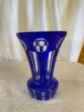 Czech Blue Glass Vase