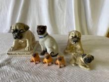 Assorted Vintage Pugs Figures