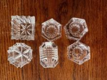 Set of 6 Antique Glass Salt Dips