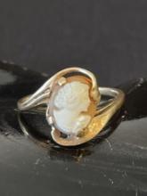 WWII 14K Gold Cameo Ring