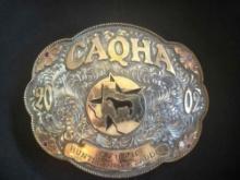 Sterling Silver Trophy buckle, CAQHA Youth 2002,