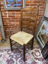 Oak Ladder Back Chair w/ Woven Seat
