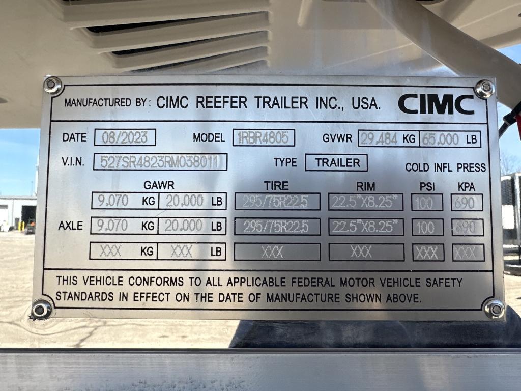 2024 Cimc 48' Reefer Trailer