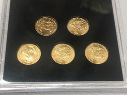 Set of 5 2006 $5 American Eagles 1/10th oz. Gold Coins
