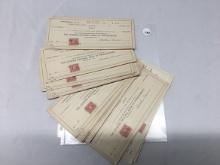 (3) Harvey, IL Bond Receipts with Stamps