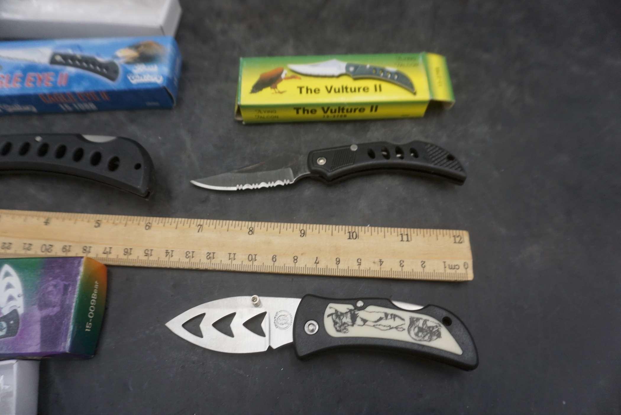 3 Folding Knives - Arrowhead Wildlife Folder, The Vulture II & Eagle Eye II
