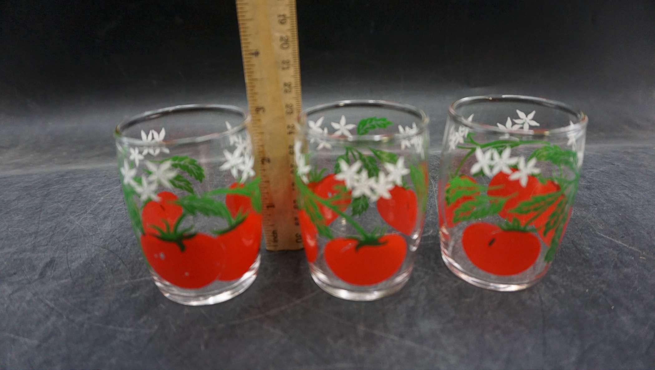 Glass Fruit Pitchers & 3 Glasses
