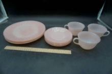 Light Pink Plates & Cups - FireKing