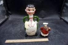 Waiter Wine Bottle & Chef Figurine