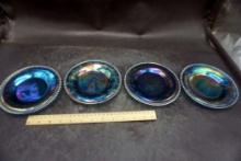 4 - Carnival Glass Plates