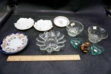 Decorative Plates, Glass Bowls, Glass Hearts & Bear Figurine