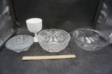 Pyrex Bowl & Glass Bowl, Goblet & Candy Dish
