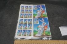 2 - Sheets Of Bugs Bunny U.S. Postage Stamps From 1997