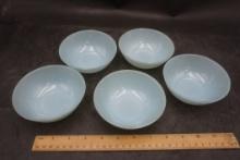5 - Fire-King Turquoise Bowls