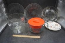 Trifle Dish, Pyrex Batter/Measuring Bowl, Plates & Platters