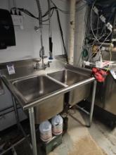 Stainless steel Eagle 2 compartment sink 46" x 30"