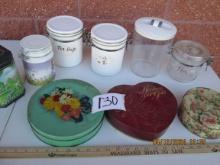 Asst Food Containers and Tins