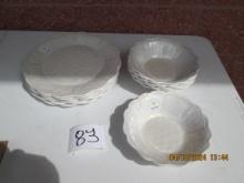6 Tarhong Melamine Plates and 6-8" Bowls