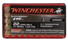 Winchester Ammo S22LRFSP Varmint HE 22 LR 37 gr 31 Segmenting Expansion 50 Box