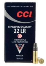 CCI 0035 Standard Velocity Target 22 LR 40 gr Lead Round Nose LRN 50 Per Box