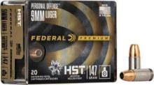 Federal P9HST2S Premium Personal Defense 9mm Luger 147 gr HST Jacketed Hollow Point 20 Per Box