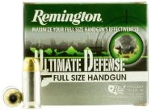 Remington Ammunition 28971 Ultimate Defense 45 ACP 185 gr Brass Jacket Hollow Point BJHP 20 Per Box