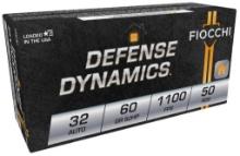 Fiocchi 32APHP Defense Dynamics 32 ACP 60 gr Jacket Hollow Point 50 Per Box