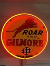 ROAR with GILMORE racing neon lighted sigh in excellent condition