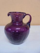 Small Purple Crackle Glass Pitcher