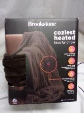 Brookstone Coziest heated faux fur throw 50”x60”