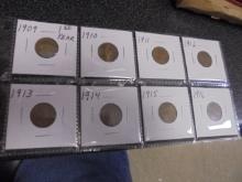 1909-1910-1911-1912-1913-1914-1915-1916 Lincoln Wheat Cents