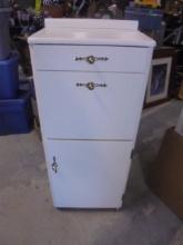 Small Solid Wood Painted Drop Front Cabinet