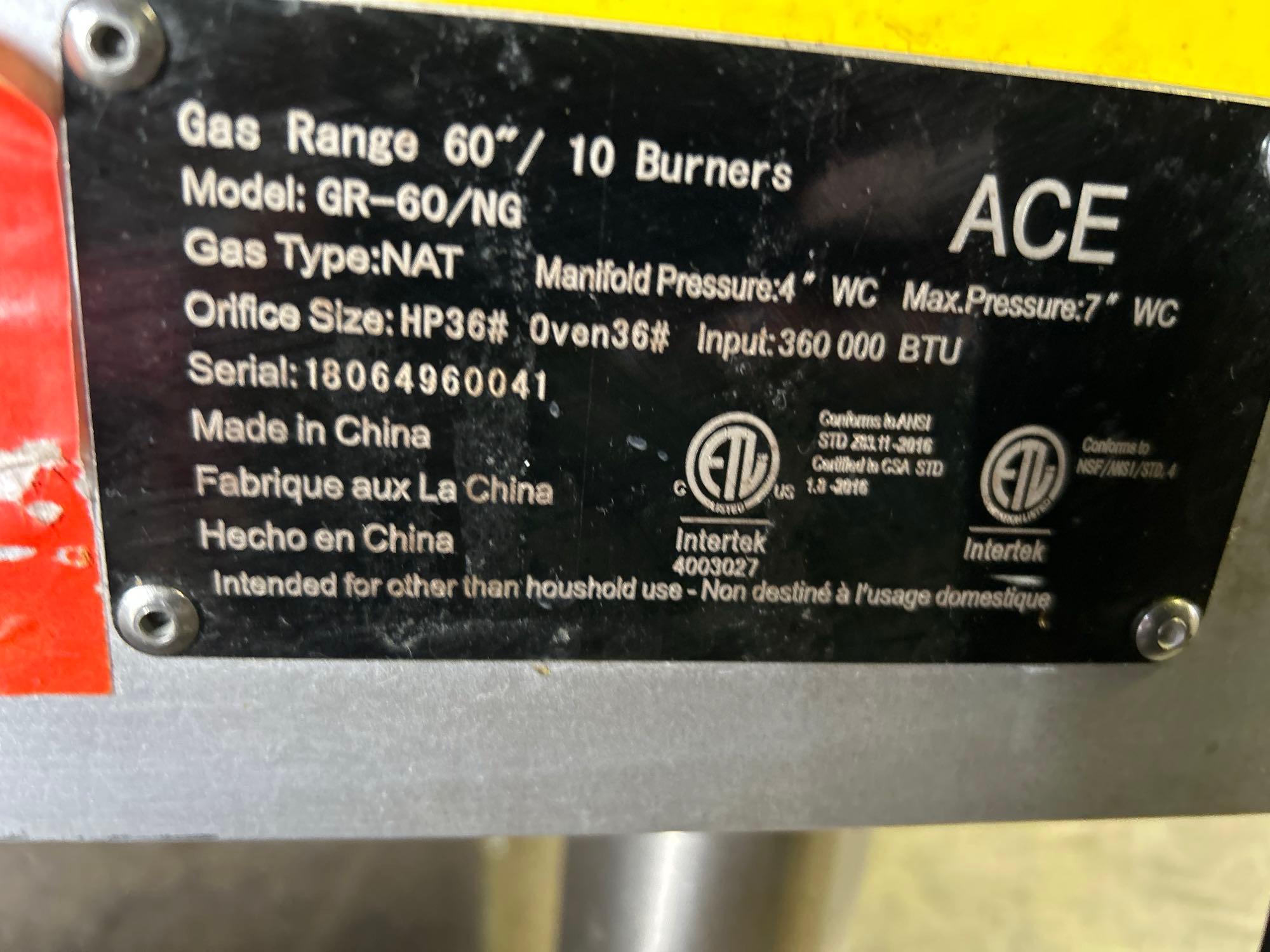 ACE 10 Open Burner Gas Range with Double Oven