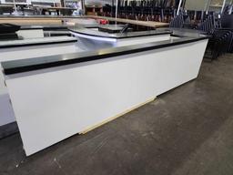118 in. x 36 in. Black Stone L Shaped Front Counter