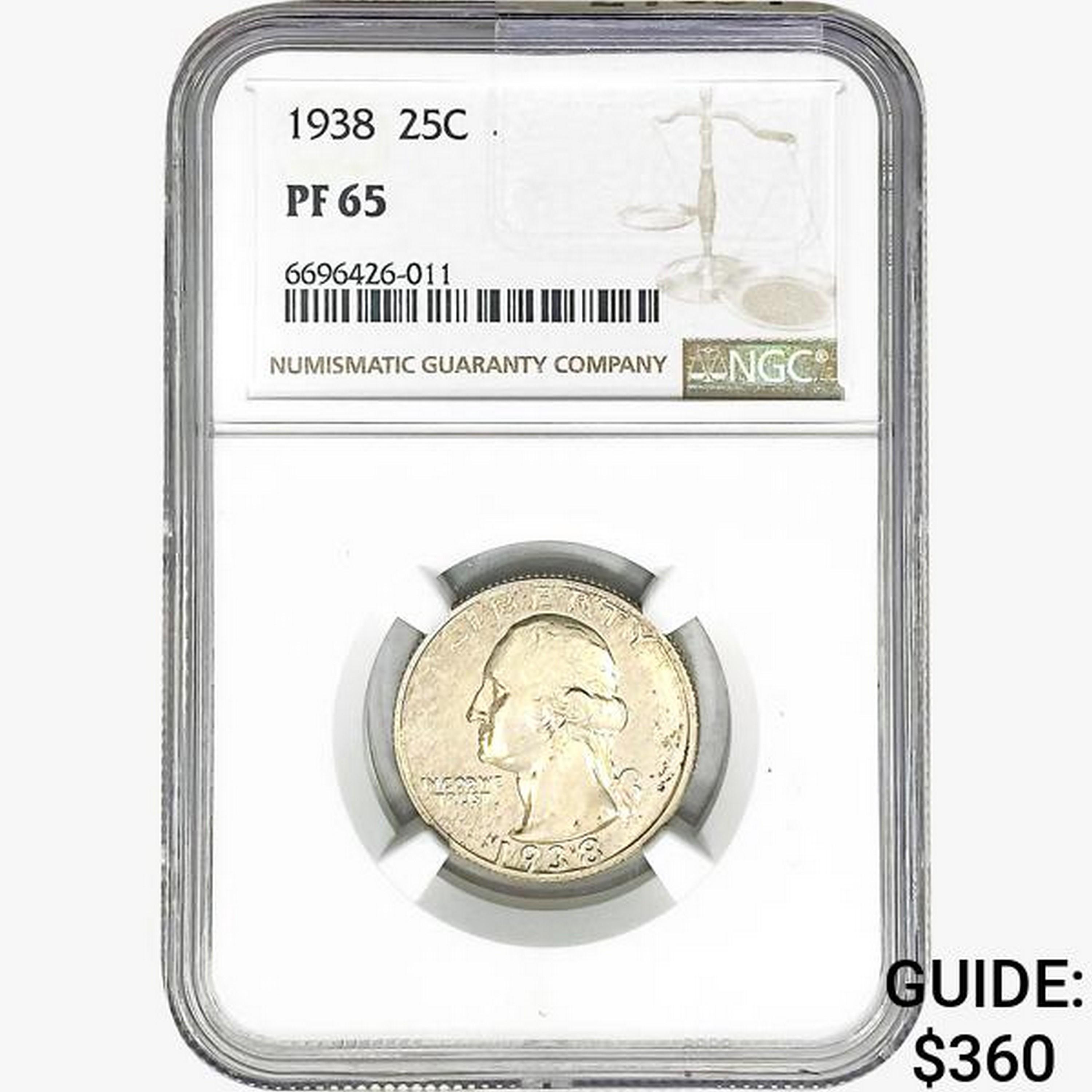 1938 Washington Silver Quarter NGC PF65