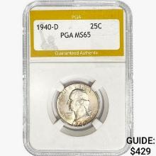 1940-D Washington Silver Quarter PGA MS65