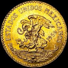 1959 Mexico .4823oz Gold 20 Pesos UNCIRCULATED