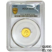 1855 Rare Gold Dollar PCGS AU58